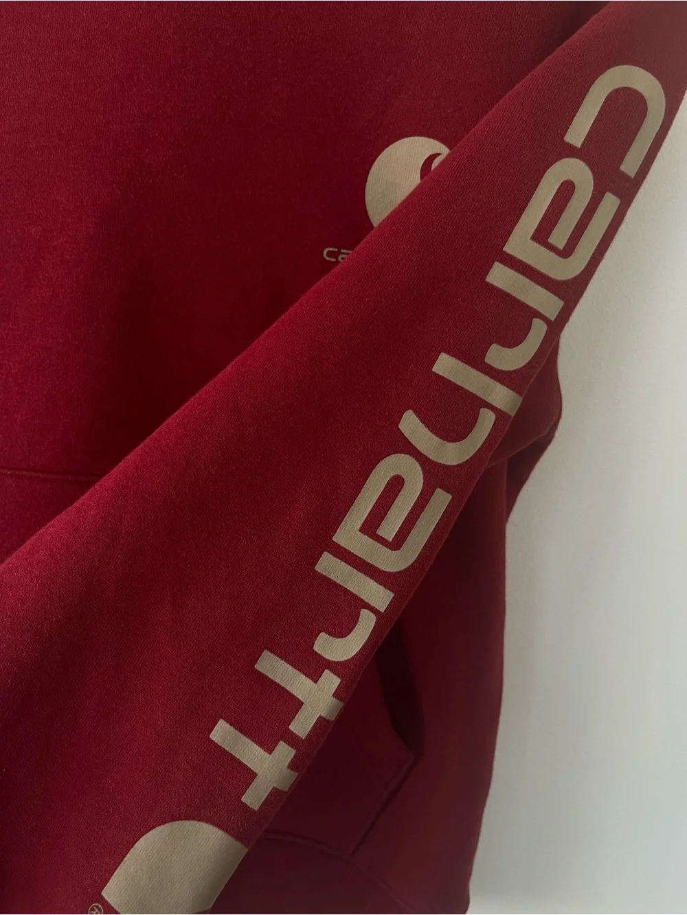 Carhartt Boys Graphic Hooded Sweatshirt-Size S(8-10)- Burgundy/yellow